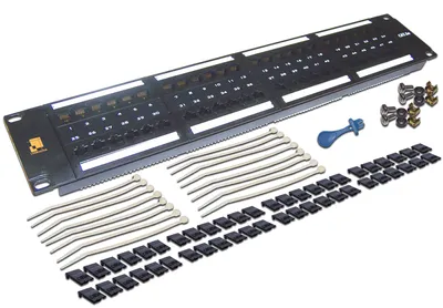 Патч-панель Lanmaster LAN-PPL48U5E, 2U, 48×RJ45, кат.5e, неэкранированная