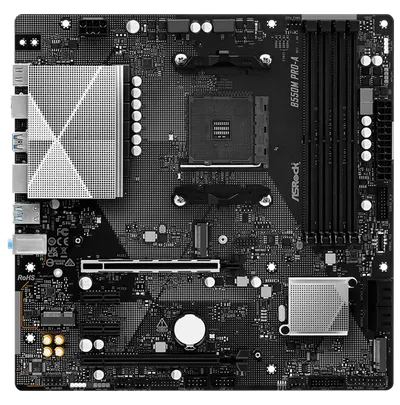 Материнская плата ASROCK B550M PRO-A, AM4, mATX, 4×DDR4, 2×M.2