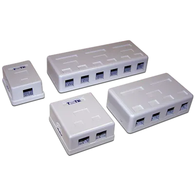 Коробка Lanmaster TWT-SA4-WH настенная, 4 порта Keystone, 50×50×20 мм, ПВХ, белая
