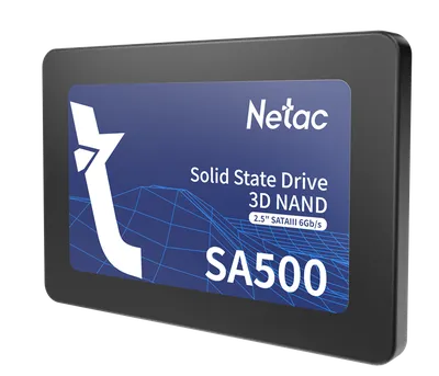 SSD накопитель Netac SSD SA500 120GB 2.5 SATAIII 3D NAND, R/W up to 500/400MB/s, TBW 60TB, 3y wty