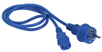 Шнур питания LANMASTER LAN-PP13/SH-5.0-BL, C13–Schuko, 3×0.75 мм², 5 м, 10 А