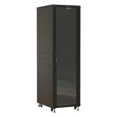 Шкаф серверный Hyperline TTBR-4261-DD-RAL9004, напольный, 42U, 600×1000мм, 1000кг