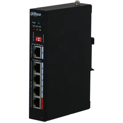 Инжектор PoE DAHUA DH-PFT1500, 4 порта RJ45 100 Мбит/с, до 85 Вт, уличное исполнение