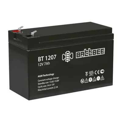 Аккумулятор BattBee BT 1207, 12 В, 7 А·ч, клемма F1