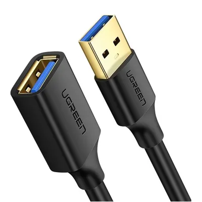 Кабель UGREEN 10373, USB 3.0 Extension, 2м, черный