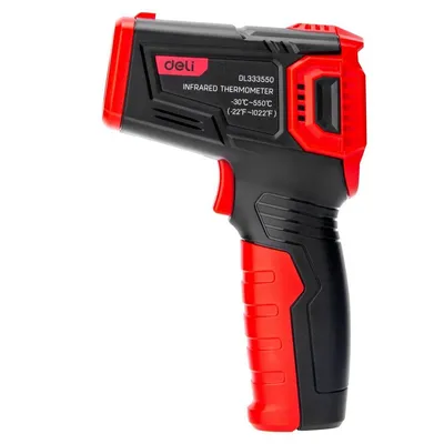 Пирометр Deli DL333550, инфракрасный, -30…550°C, цветной экран