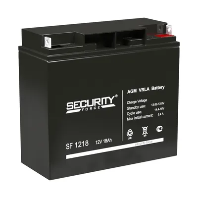 Аккумулятор Security Force SF 1218, 12 В, 18 А·ч, герметичный свинцово-кислотный