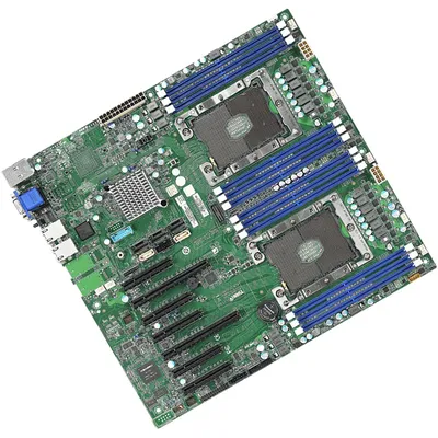 Серверная материнская плата S7103GM2NR ndustry Standard 12" x 13" EATX Form Factor Dual Socket Xeon Scalable Processor Family (12) DIMM slots supporting up to 1.5TB RAM (7) PCIe slots, including (2) x16 + (5) x8 slots AST2500 BMC with Redfish support (2) 1000Base-T Ethernet Ports (14) SATA 6G ports
