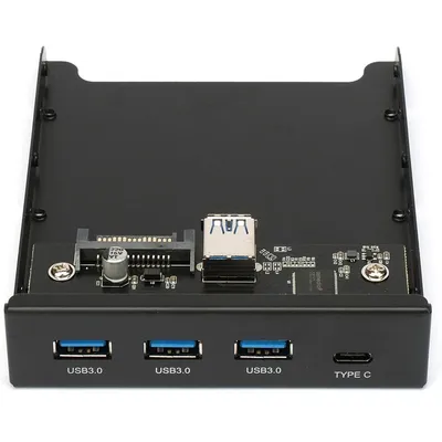 FP3.5-USB3-3A1C Планка USB 3.0 на переднюю панель 3.5" Gembird, FP3.5-USB3-3A1C, 3 порта USB и 1 порт  Type-C,  коробка