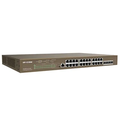 Коммутатор IP-COM G5328P-24-410W, L3, 24×PoE, 4×SFP, 410 Вт