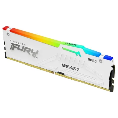 Модуль памяти Kingston FURY Beast White RGB, DDR5, 16 ГБ, 6000 МГц, CL36, DIMM