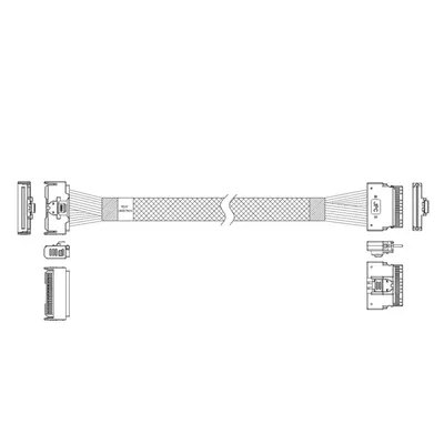 Кабель Amphenol RMC74-5874, MCIO x8 74P — Slimline SAS x8, 1 м, 85 Ом