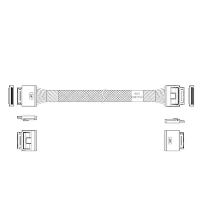 Кабель JPC P5200DR01000-1, OCuLink x8, 1м, 85 Ом