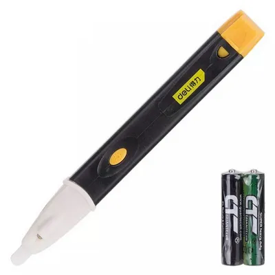 Детектор напряжения DELI DL8008, бесконтактный, 90–1000 В, с фонариком