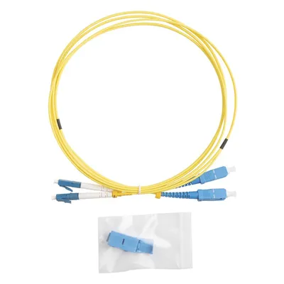 Патч-корд Hyperline FC-D2-9-LC/UR-SC/UR-H-2M-LSZH-YL, SM, LC-SC, 2м, duplex