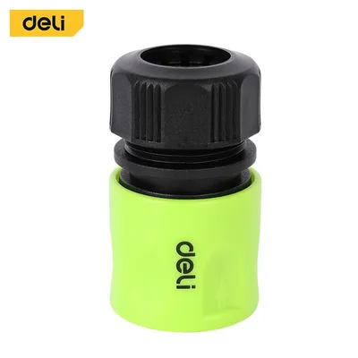 Соединитель быстросъёмный DELI DL8792 для шланга 1/2", пластик ABS, зелёный/чёрный