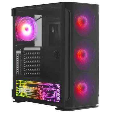 Корпус ACD AX1-B10, Middle Tower, EATX, чёрный, закалённое стекло
