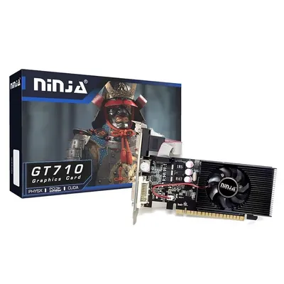 Видеокарта Ninja NF71NP023F, GeForce GT 710, 2 ГБ DDR3, 64 бит, HDMI/DVI-D/VGA, LP