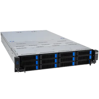 Серверная платформа/ ASUS RS720-E11-RS12U 2U, 2x LGA4677, Intel C741, 32x 5600/4800 MHz (1DPC)/4400(2DPC), 12 x 3.5"/2.5" hs NVMe, 9x PCIe 5.0, 1x OCP 3.0, 4x dual-slot GPU, 2x 10Gbe RJ45 (Intel X710-AT2), 1+1 2600W PWS