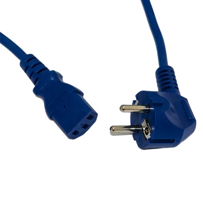 Кабель питания Hyperline PWC-IEC13-SHM-5.0-BL, Schuko-C13, 5 м, синий