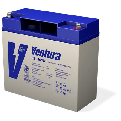 Аккумулятор VENTURA HR 1290W, 12 В, 18 Ач, AGM, клеммы F6, 181×77×167 мм