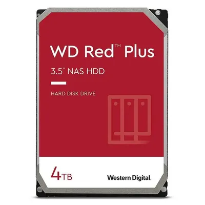 Жесткий диск Western Digital Red Plus NAS HDD 3.5" SATA 4TB, 5400 rpm, 256MB buffer, CMR, WD40EFPX, 1 year
