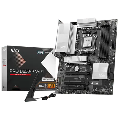 Материнская плата MSI PRO B850-P WIFI, AM5, AMD B850, 4×DDR5, 3×M.2, ATX
