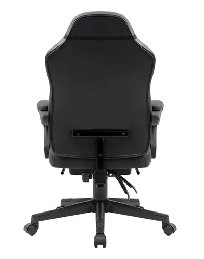 Кресло игровое Defender 64554, экокожа, черный, подставка для ног