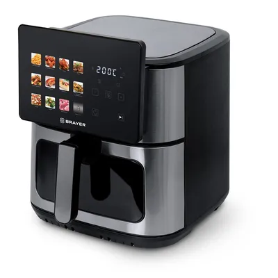 Аэрогриль BRAYER BR2059, 2000 Вт, объём 17,1 л, чёрный/серебристый