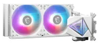 Водяное охлаждение MSI MAG CORELIQUID I240 WHITE, 240мм, ARGB, 2×120мм, белый