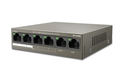 Коммутатор Tenda F1106P-4-63W, 6 портов, 4×PoE 10/100, бюджет 60 Вт