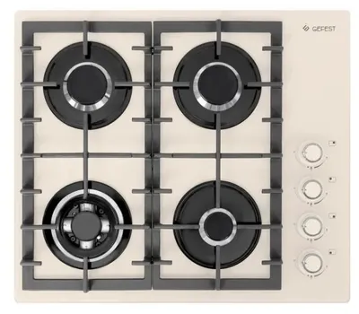 Варочная панель газовая GEFEST 14839001, 4 конфорки, 60x52.5 см, кремовый