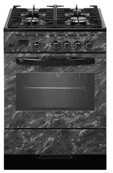 Плита газовая Gefest ПГ 6500-03 0053, 4 конфорки, духовка 52 л, 60×60×85 см, чёрный