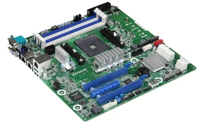 Материнская плата ASRock X470D4U/VN, AM4, AMD X470, 4xDDR4 (ECC), 6xSATA, 2xM.2, 1xPCIe x16, 1xPCIe x8, 2xGb LAN, 2xUSB 3.0, VGA, 3xRJ-45, mATX