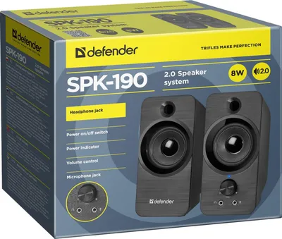 Акустическая система 2.0 Defender SPK-190, 8 Вт, питание от USB, 70–20000 Гц