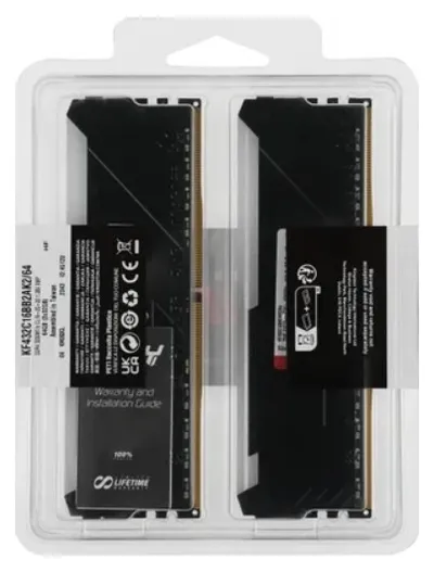Оперативная память Kingston KF432C16BB2AK2/64, 2×32 ГБ DDR4 3200 МГц Fury Beast RGB