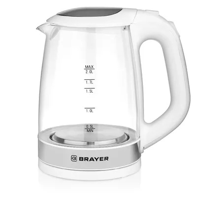 Электрочайник BRAYER BR1040WH, 2.0 л, 2200 Вт, белый