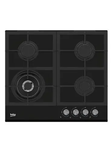 Варочная поверхность Beko HILW 64235 S, газовая, 4 конфорки, 7800Вт