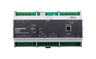Процессор управления Crestron [DIN-AP3] Крепление на din рейку, 256MB RAM / 2 GB Flash, 8 универсальных портов, 4 реле, 2 RS232, 8 ик.