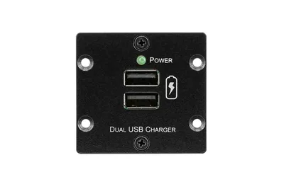 Блок питания USB Kramer W-2UC/EU(B), модуль-вставка, 2×USB, до 4 А, чёрный