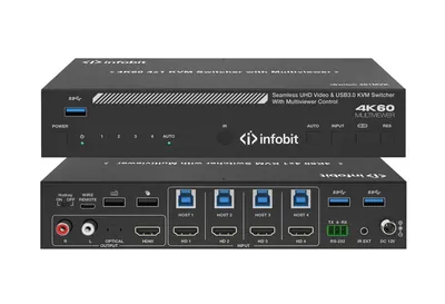 Коммутатор Infobit [iSwitch 401MVK] 4K60 4x1 KVM Switcher, with Multiviewer