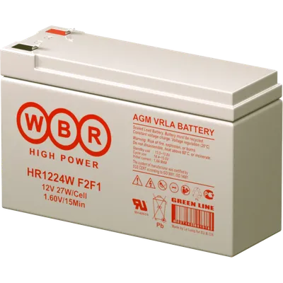Аккумулятор WBR HR1224W F2F1, 12 В, 6 А·ч, AGM, клеммы F2