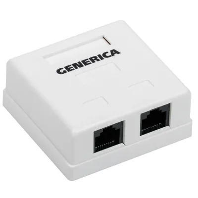 Розетка iEK CS2-1C5EU-22-G, RJ45 кат. 5e UTP, 2 порта, IP20
