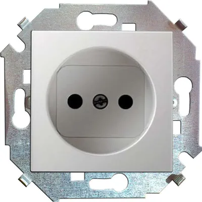 Розетка Simon 1591431-030, 1-местная, 16А, 250В, без заземления, белый