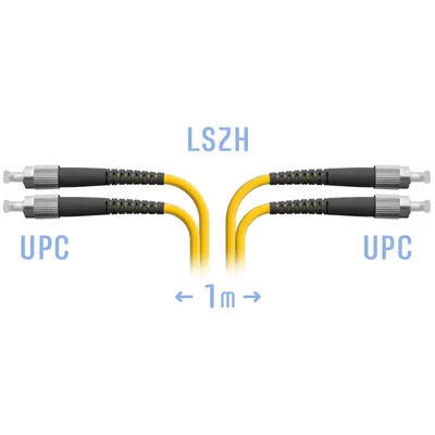 Патч-корд оптический SNR SNR-PC-FC/UPC-DPX-1m, FC/UPC–FC/UPC, SM Duplex, 1 м