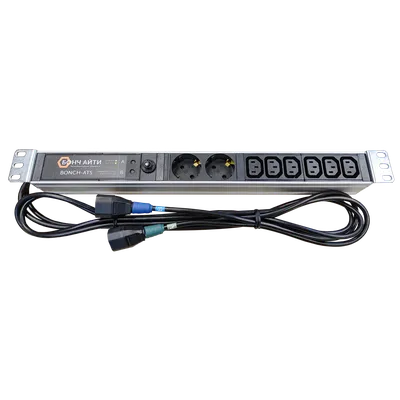 Блок розеток с АВР Bonch BONCH-ATS/PDU 8A-2S/6C13-C14/C14, 8 розеток, 8A, 1U