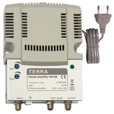 Усилитель SNR TERRA HA126, домовой, 47-862 МГц, 34 дБ
