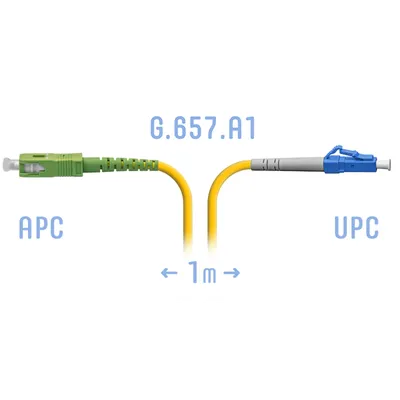 Патч-корд оптический B-OptiX BO-PC-LC/UPC-SC/APC-A-1m, LC/UPC–SC/APC, SM G.657.A1, 1 м