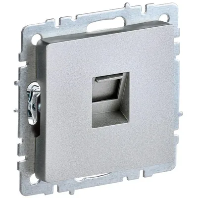 Розетка компьютерная IEK BR-K10-1-K47 BRITE, RJ45 кат.5E, скрытая, алюминий