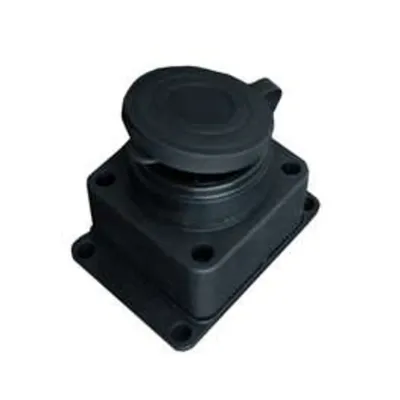 Розетка UNIVersal 602229, Schuko, с заземлением, каучук, черная, IP44